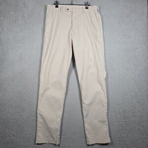 Uniqlo Pants Mens Size 34x34 Ivory Performance Slim Fit Chino Lightweight Office